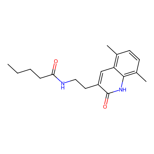 N-(2-(5,8-dimethyl-2-oxo-1,2-dihydroquinolin-3-yl)ethyl)pentanamide structure