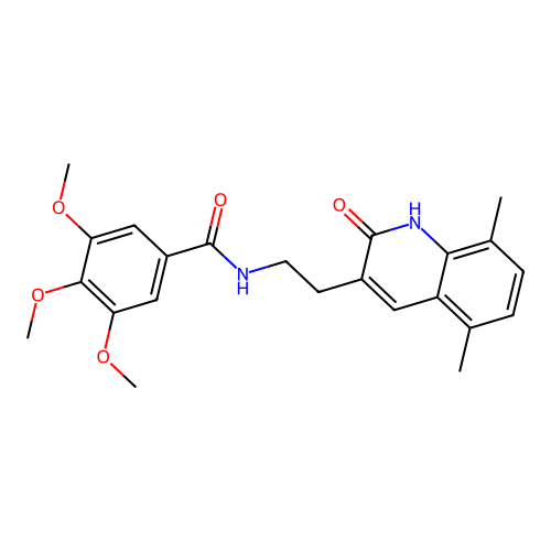 N-[2-(5,8-dimethyl-2-oxo-1H-quinolin-3-yl)ethyl]-3,4,5-trimethoxybenzamide structure