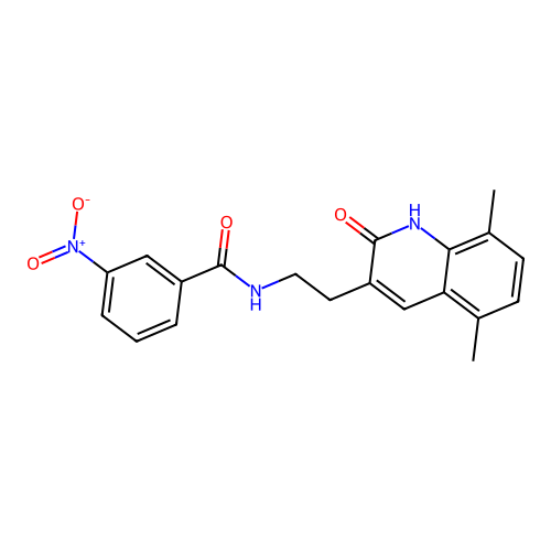 N-[2-(5,8-dimethyl-2-oxo-1H-quinolin-3-yl)ethyl]-3-nitrobenzamide structure