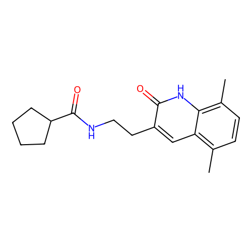 N-(2-(5,8-dimethyl-2-oxo-1,2-dihydroquinolin-3-yl)ethyl)cyclopentanecarboxamide structure