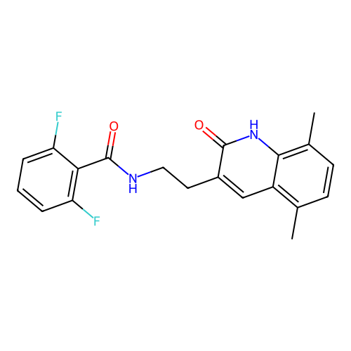 N-[2-(5,8-dimethyl-2-oxo-1H-quinolin-3-yl)ethyl]-2,6-difluorobenzamide structure