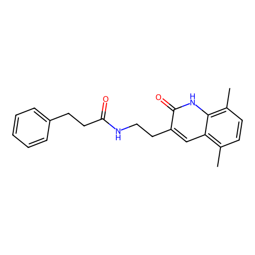 N-[2-(5,8-dimethyl-2-oxo-1H-quinolin-3-yl)ethyl]-3-phenylpropanamide structure