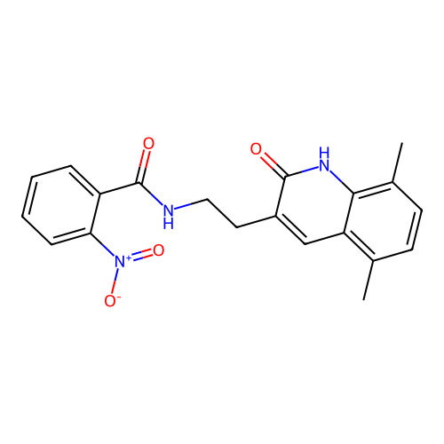 N-(2-(5,8-dimethyl-2-oxo-1,2-dihydroquinolin-3-yl)ethyl)-2-nitrobenzamide structure