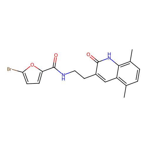 5-bromo-N-[2-(5,8-dimethyl-2-oxo-1H-quinolin-3-yl)ethyl]furan-2-carboxamide structure