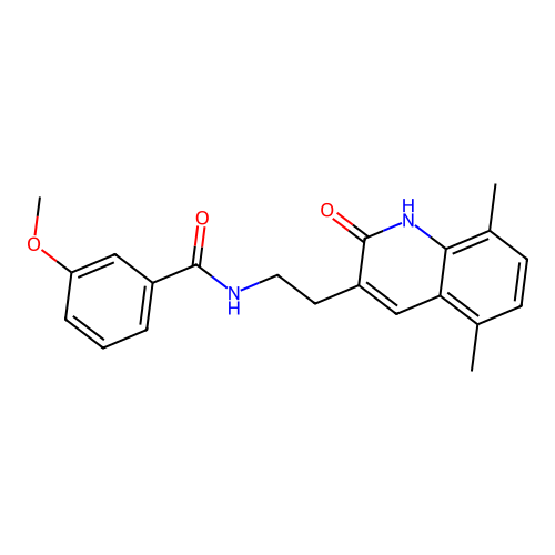 N-(2-(5,8-dimethyl-2-oxo-1,2-dihydroquinolin-3-yl)ethyl)-3-methoxybenzamide structure