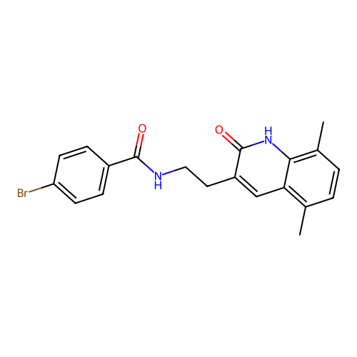 4-bromo-N-[2-(5,8-dimethyl-2-oxo-1H-quinolin-3-yl)ethyl]benzamide structure