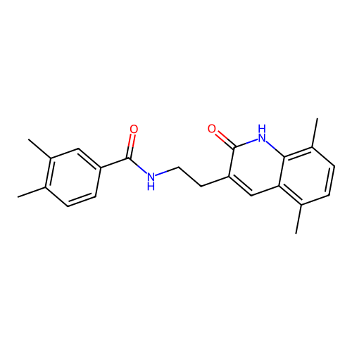 N-(2-(5,8-dimethyl-2-oxo-1,2-dihydroquinolin-3-yl)ethyl)-3,4-dimethylbenzamide structure
