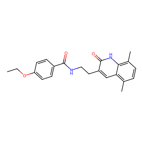 N-(2-(5,8-dimethyl-2-oxo-1,2-dihydroquinolin-3-yl)ethyl)-4-ethoxybenzamide structure