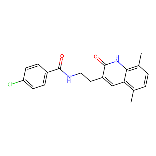 4-chloro-N-(2-(5,8-dimethyl-2-oxo-1,2-dihydroquinolin-3-yl)ethyl)benzamide structure