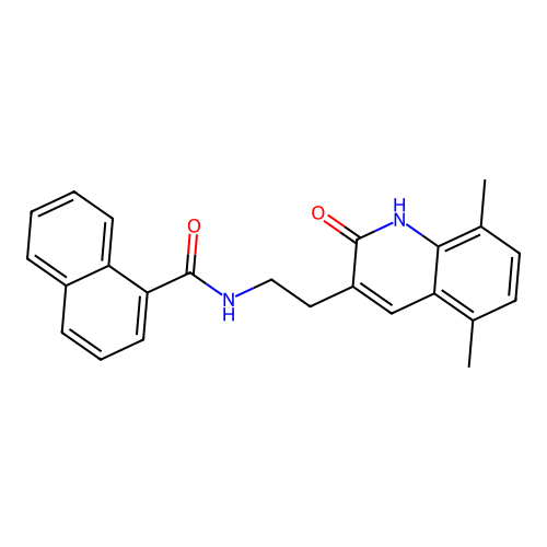 N-[2-(5,8-dimethyl-2-oxo-1H-quinolin-3-yl)ethyl]naphthalene-1-carboxamide structure