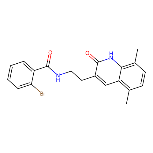 2-bromo-N-(2-(5,8-dimethyl-2-oxo-1,2-dihydroquinolin-3-yl)ethyl)benzamide structure