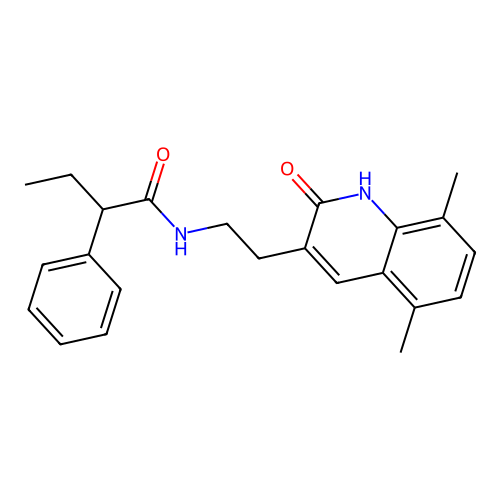 N-(2-(5,8-dimethyl-2-oxo-1,2-dihydroquinolin-3-yl)ethyl)-2-phenylbutanamide structure