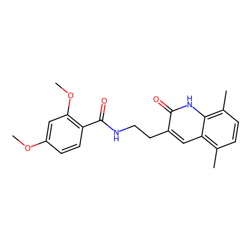 N-[2-(5,8-dimethyl-2-oxo-1H-quinolin-3-yl)ethyl]-2,4-dimethoxybenzamide structure