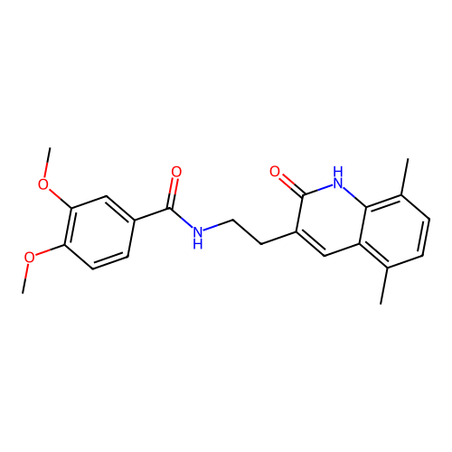 N-(2-(5,8-dimethyl-2-oxo-1,2-dihydroquinolin-3-yl)ethyl)-3,4-dimethoxybenzamide structure