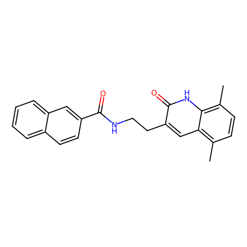 N-[2-(5,8-dimethyl-2-oxo-1H-quinolin-3-yl)ethyl]naphthalene-2-carboxamide structure