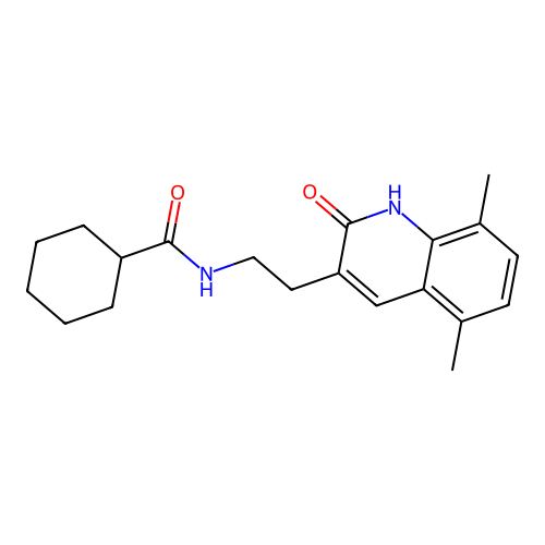 N-[2-(5,8-dimethyl-2-oxo-1H-quinolin-3-yl)ethyl]cyclohexanecarboxamide structure