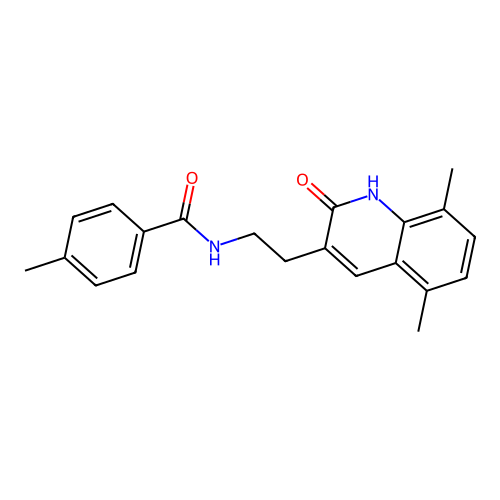 N-[2-(5,8-dimethyl-2-oxo-1H-quinolin-3-yl)ethyl]-4-methylbenzamide structure