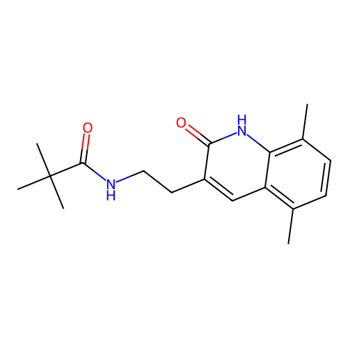 N-[2-(5,8-dimethyl-2-oxo-1H-quinolin-3-yl)ethyl]-2,2-dimethylpropanamide structure
