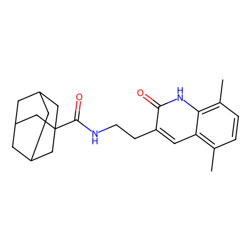 N-[2-(5,8-dimethyl-2-oxo-1H-quinolin-3-yl)ethyl]adamantane-1-carboxamide structure