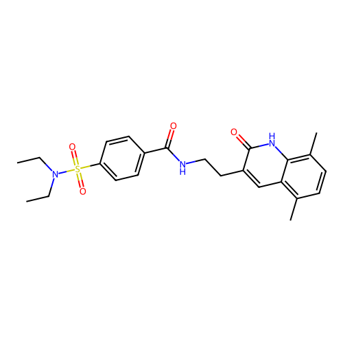 4-(diethylsulfamoyl)-N-[2-(5,8-dimethyl-2-oxo-1H-quinolin-3-yl)ethyl]benzamide structure