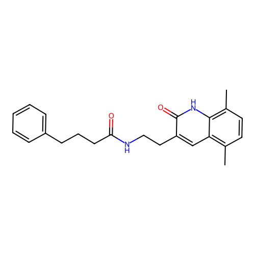 N-(2-(5,8-dimethyl-2-oxo-1,2-dihydroquinolin-3-yl)ethyl)-4-phenylbutanamide structure