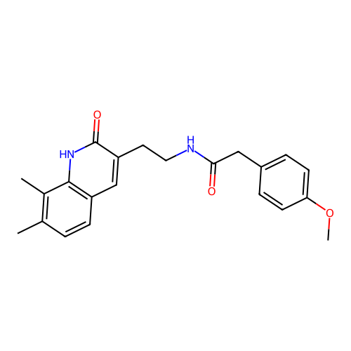 N-[2-(7,8-dimethyl-2-oxo-1H-quinolin-3-yl)ethyl]-2-(4-methoxyphenyl)acetamide structure