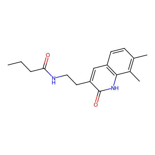 N-[2-(7,8-dimethyl-2-oxo-1H-quinolin-3-yl)ethyl]butanamide structure