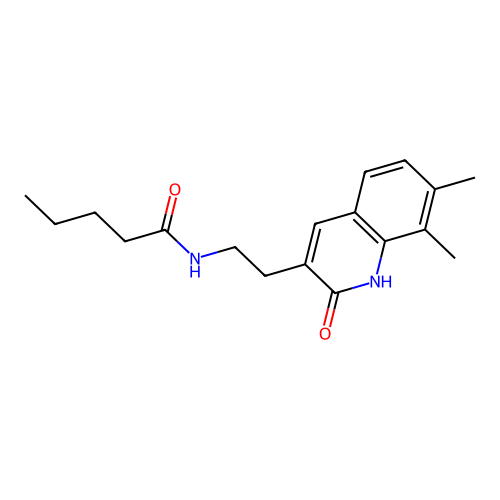 N-[2-(7,8-dimethyl-2-oxo-1H-quinolin-3-yl)ethyl]pentanamide structure
