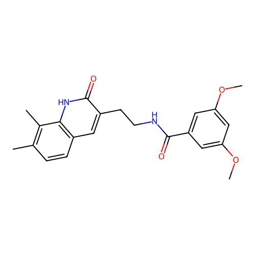 N-[2-(7,8-dimethyl-2-oxo-1H-quinolin-3-yl)ethyl]-3,5-dimethoxybenzamide structure