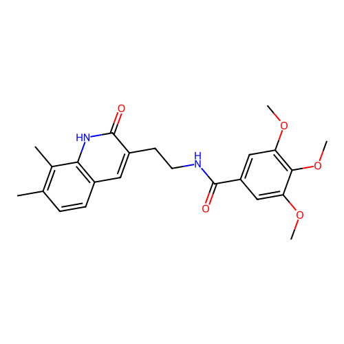 N-[2-(7,8-dimethyl-2-oxo-1H-quinolin-3-yl)ethyl]-3,4,5-trimethoxybenzamide structure