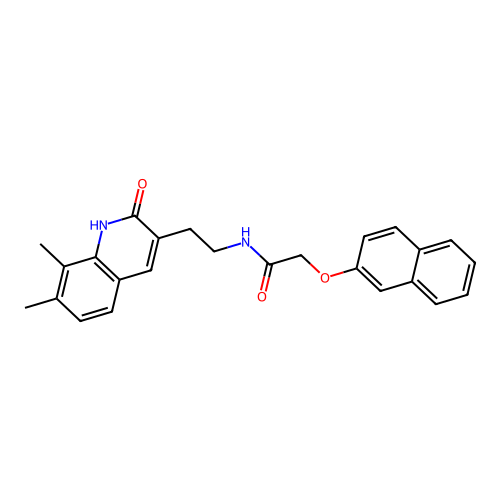 N-[2-(7,8-dimethyl-2-oxo-1H-quinolin-3-yl)ethyl]-2-naphthalen-2-yloxyacetamide structure
