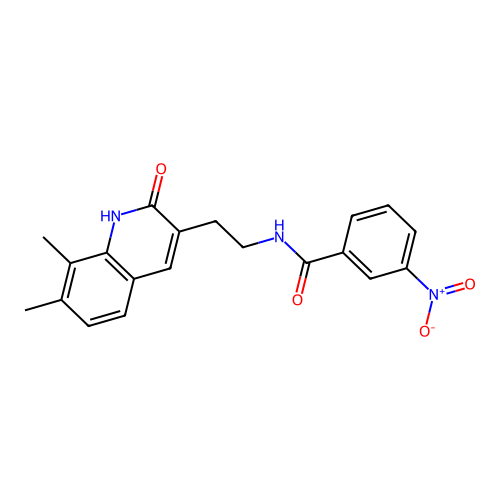 N-[2-(7,8-dimethyl-2-oxo-1H-quinolin-3-yl)ethyl]-3-nitrobenzamide structure