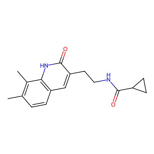 N-[2-(7,8-dimethyl-2-oxo-1H-quinolin-3-yl)ethyl]cyclopropanecarboxamide structure