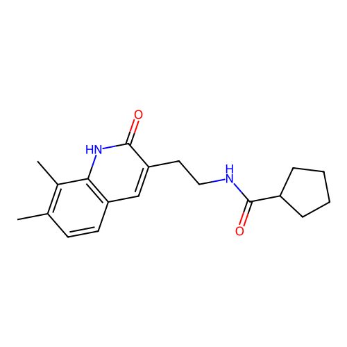 N-[2-(7,8-dimethyl-2-oxo-1H-quinolin-3-yl)ethyl]cyclopentanecarboxamide structure
