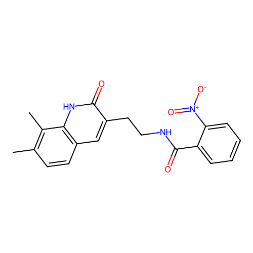 N-[2-(7,8-dimethyl-2-oxo-1H-quinolin-3-yl)ethyl]-2-nitrobenzamide structure
