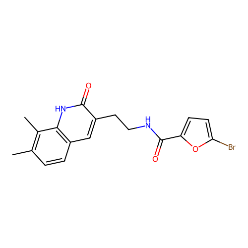 5-bromo-N-[2-(7,8-dimethyl-2-oxo-1H-quinolin-3-yl)ethyl]furan-2-carboxamide structure