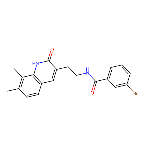 3-bromo-N-[2-(7,8-dimethyl-2-oxo-1H-quinolin-3-yl)ethyl]benzamide structure