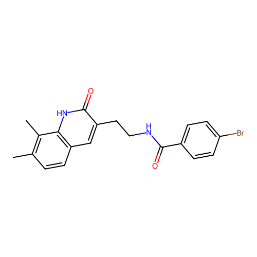 4-bromo-N-[2-(7,8-dimethyl-2-oxo-1H-quinolin-3-yl)ethyl]benzamide structure