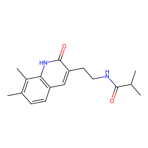 N-(2-(7,8-dimethyl-2-oxo-1,2-dihydroquinolin-3-yl)ethyl)isobutyramide structure