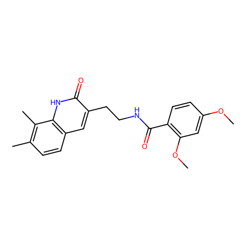 N-[2-(7,8-dimethyl-2-oxo-1H-quinolin-3-yl)ethyl]-2,4-dimethoxybenzamide structure