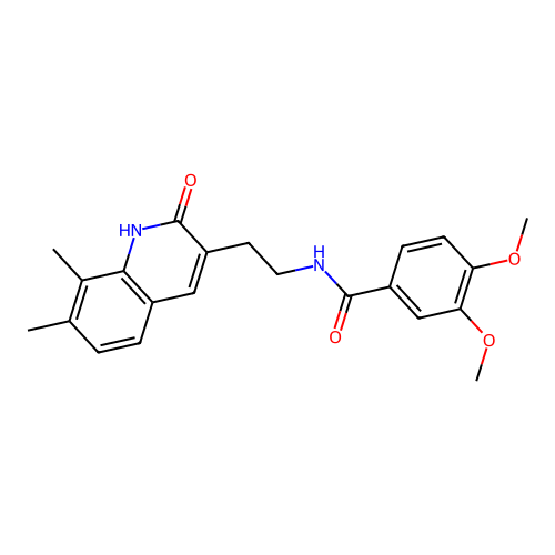 N-[2-(7,8-dimethyl-2-oxo-1H-quinolin-3-yl)ethyl]-3,4-dimethoxybenzamide structure