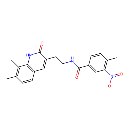 N-[2-(7,8-dimethyl-2-oxo-1H-quinolin-3-yl)ethyl]-4-methyl-3-nitrobenzamide structure