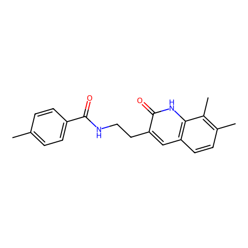 N-[2-(7,8-dimethyl-2-oxo-1H-quinolin-3-yl)ethyl]-4-methylbenzamide structure