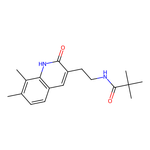 N-(2-(7,8-dimethyl-2-oxo-1,2-dihydroquinolin-3-yl)ethyl)pivalamide structure
