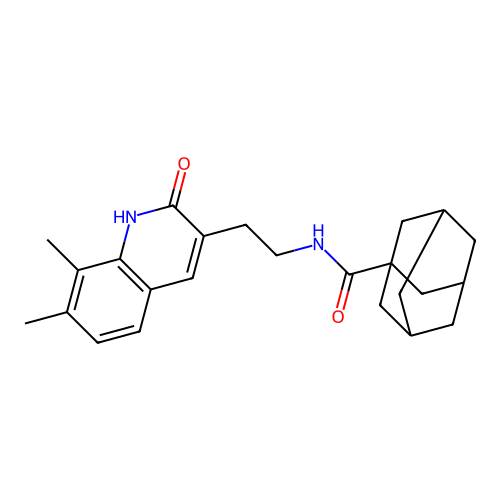 N-[2-(7,8-dimethyl-2-oxo-1H-quinolin-3-yl)ethyl]adamantane-1-carboxamide structure