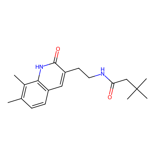 N-[2-(7,8-dimethyl-2-oxo-1H-quinolin-3-yl)ethyl]-3,3-dimethylbutanamide structure