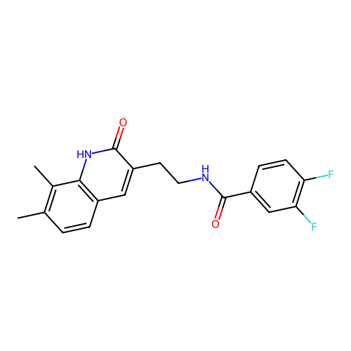 N-[2-(7,8-dimethyl-2-oxo-1H-quinolin-3-yl)ethyl]-3,4-difluorobenzamide structure