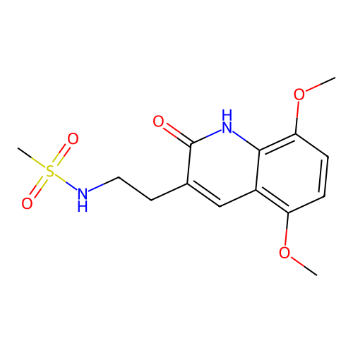N-[2-(5,8-dimethoxy-2-oxo-1H-quinolin-3-yl)ethyl]methanesulfonamide structure