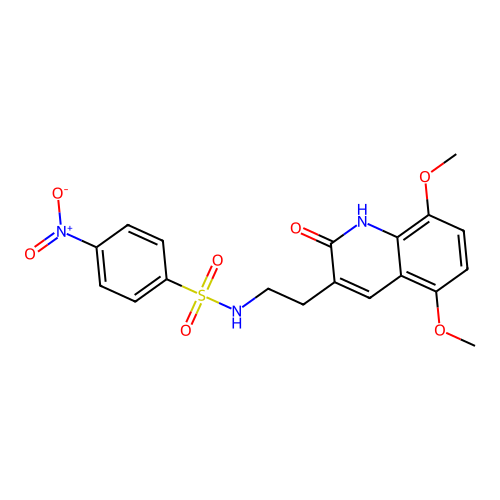 N-(2-(5,8-dimethoxy-2-oxo-1,2-dihydroquinolin-3-yl)ethyl)-4-nitrobenzenesulfonamide structure