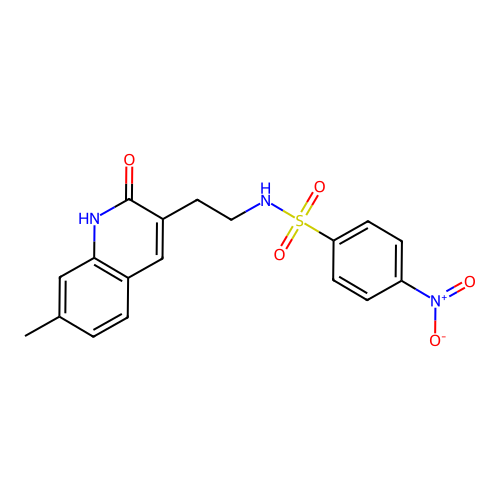 N-(2-(7-methyl-2-oxo-1,2-dihydroquinolin-3-yl)ethyl)-4-nitrobenzenesulfonamide structure